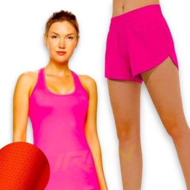 Imagem de Conjunto Camiseta REGATA MALHA FRIA POLIAMIDA + Short TACTEL Academia Corrida Yoga Feminino 555-Feminino