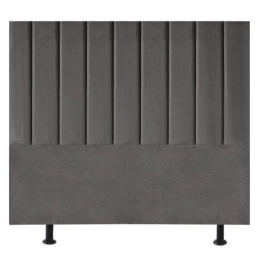Imagem de Cabeceira Cama Box King Size Estofada 195 Cm Carla Suede Cinza Escuro