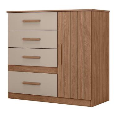 Imagem de Cômoda Sapateira Vênus 1 Porta E 4 Gavetas Caarvalho Fendi