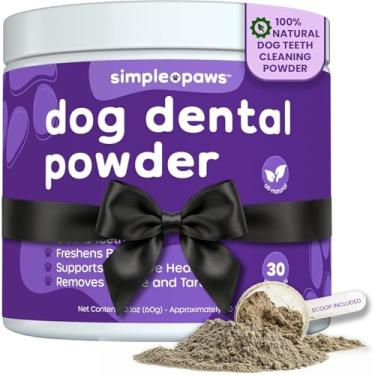 Imagem de Pó dental para dentes de cães – Pó dental para limpeza de dentes – Tratamento natural de mau hálito para cães com probióticos para hálito fresco e saúde bucal – Sabor de frango, suprimento de 60