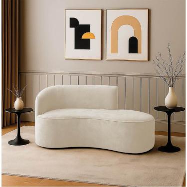 Imagem de Sofá 2 Lugares Orgânico 140 Cm Morgan Cotelê Ext/veludo D03 - D'rossi Cor Bege