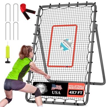 Imagem de Olybeaka Rede De Rebote Ajustável Para Vôlei 2,1 X 1,2 M Com Bolas Pu E Estacas - Equipamento Treinamento Prática Vôlei, Colisão, Chute, Fácil Instalação Estabilidade Vários Esportes (Cinza)