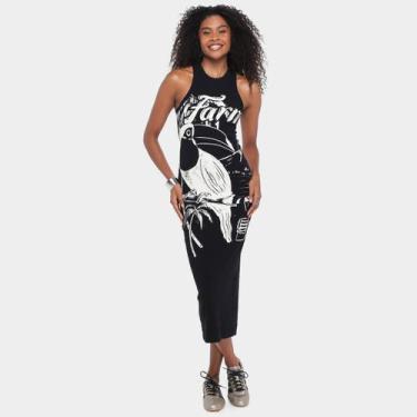 Imagem de Vestido Farm Midi Rib Tucano Praia, Preto, M