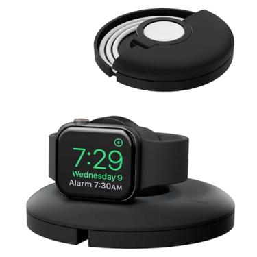 Imagem de PZOZ Suporte de carregador compatível com Apple Watch, estação de carregamento, suporte de base de gerenciamento de cabos, organizador compatível com iWatch séries 5, 4, 3, 2, 1, 44 mm, 40 mm, 42 mm,