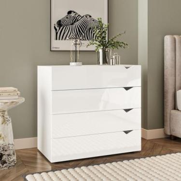 Imagem de Cômoda 4 Gavetas Branca Porto Politorno