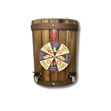 Imagem de Pingometro Madeira Pinus Roleta Jogo Cachaça Parede - 2 Garrafas