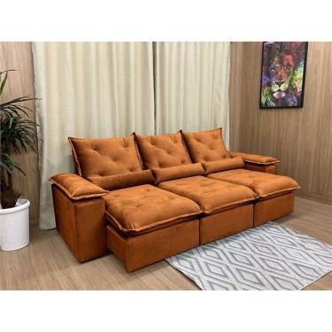 Imagem de Sofá Retrátil Reclinável 2,90 m Terracota 509 Zuqui Plus