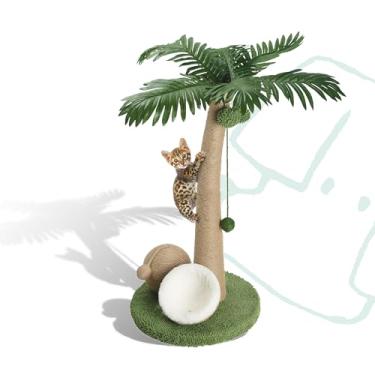 Imagem de POMESEA Poste arranhador de gato de coco – design de fruta dupla, grande