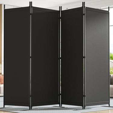 Imagem de Yettsoy Divisor de quarto, 1,8 m de altura, dobrável, divisória de parede portátil de 2,88 cm de largura para separação de cômodos, painel divisor de quarto independente com 4 painéis, tela de