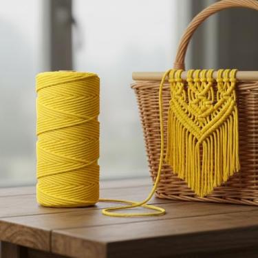 Imagem de Corda de macramê colorida de 3 mm x 109 jardas, barbante torcido para artesanato para pendurar na parede, decoração de casa, várias cores