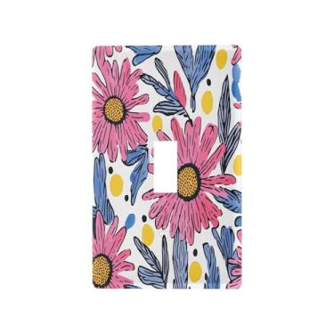 Imagem de Wassud Playful Nature Art Placa de cobertura de interruptor de luz decorativa capas de tomada placa de parede para tomadas elétricas interruptor único 4,53 x 2,76 polegadas