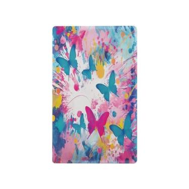 Imagem de Wassud Placa de cobertura de interruptor de luz, capas de tomadas duplas, placa de parede, tomadas elétricas decorativas, borboletas coloridas, decoração de sala de estar