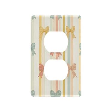 Imagem de Wassud Capa decorativa para placa de parede com arcos coloridos tamanho padrão para tomadas elétricas duplex