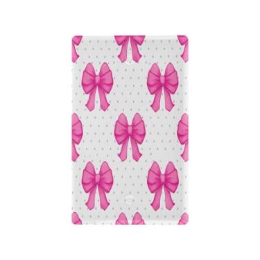 Imagem de Wassud Bows Dots Light Switch Cover Plate Decorative Outlet Covers Placa de parede para tomadas elétricas em branco 4,53 x 2,76 polegadas