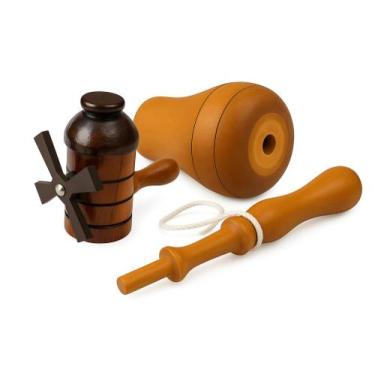 Imagem de Apito de Pato Móinho Farinha + Bilboque Brincadeira Antiga