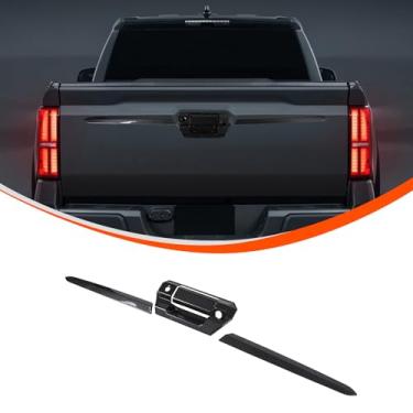 Imagem de TongSheng Acabamento da tampa do painel da maçaneta traseira do carro ABS compatível com Toyota Tacoma SR 2024+, tira de acabamento do puxador da porta traseira do carro (fibra de carbono preta)