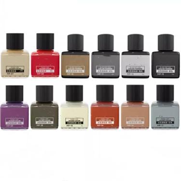 Imagem de MP-10~MP-29 40 g Tinta de painel à base de água para painel de tinta de construção de modelos, cor de destaque de linha (Hobby Tools) (MP-7 ~ MP-18 (12 frascos de cor normal))
