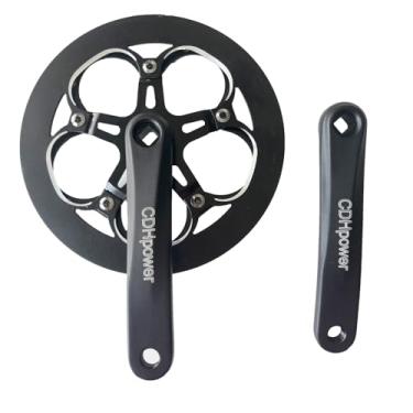 Imagem de JZSPORTS Pedaleira de bicicleta de velocidade única 52T roda dentada quadrada cônica 170 mm Braço de manivela de liga 130 BCD para mountain bike bicicleta dobrável E-Bike Cruiser Bike