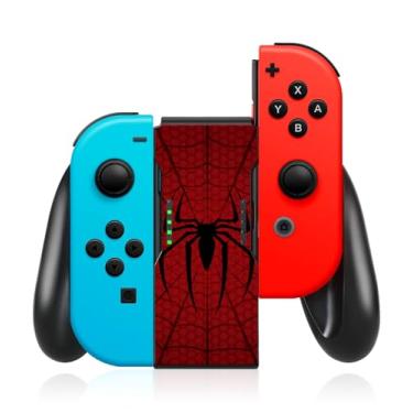Imagem de Lotadilo Joy-Con Grip for Nintendo Switch/Switch Oled - JoyCon Comfort Hand Grips Controller for Men Teen Boys Cool Cartoon Anime Design, Red Black