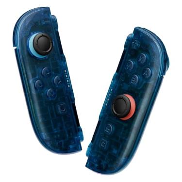 Imagem de eXtremeRate DIY Replacement Shell Buttons for Joycon 2, Custom Full Set Housing Case + Decorative Strips + Middle Bracket + Buttons for Nintendo Switch 2 Controller - Deluxe Version - Clear Blue