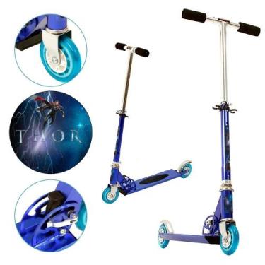 Imagem de Patinete Thor Marvel Infantil Meninos de Duas Rodas Azul