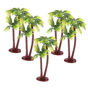 Imagem de TOPPERFUN 5 peças de mini palmeira tropical de imitação de mini palmeira estatuetas para diorama da floresta tropical, suprimentos de diorama de palmeira falsa, jardim, brinquedos ao ar livre