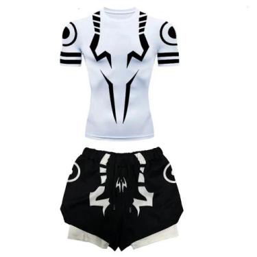 Imagem de Conjunto de Fitness Jujutsu Kaisen Masculino - Camisa 3D de Secagem Rá