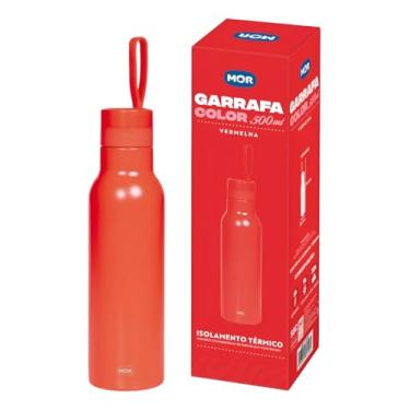 Imagem de Garrafa Térmica Com Alça 500ml Aço Inox Squeeze Academia (Vermelho)