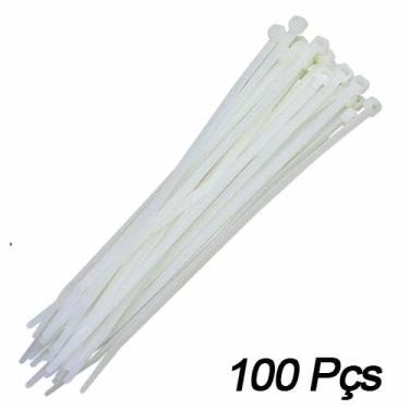 Imagem de Abraçadeira de Nylon Enforca Gato Branca 4.8x200mm 100 Peças