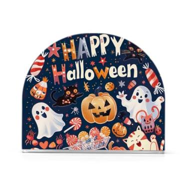 Imagem de Porta-guardanapos fofos de Halloween, suporte de guardanapo de coquetel de acrílico para mesas, suporte de guardanapo vertical para jantar cozinha restaurante decoração de casa acessórios de bar