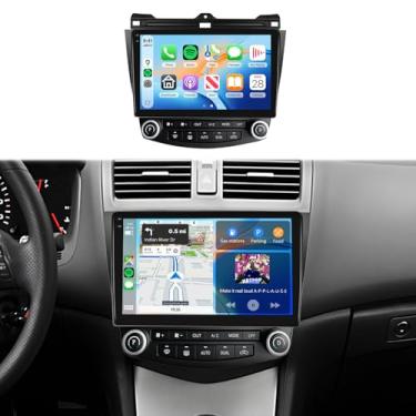 Imagem de Rádio estéreo de carro 4G + 128G para Honda Accord 7th 2003-2007, tela sensível ao toque IPS de 10,1 polegadas/Android 13/Wireless CarPlay/Android Auto/DSP EQ/GPS/WiFi/5.0Bluetooth/FM/RDS/SWC/AHD