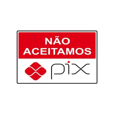 Imagem de Adesivo Não Aceitamos Pix Sem Resina Placa 30x20 Cm Branco