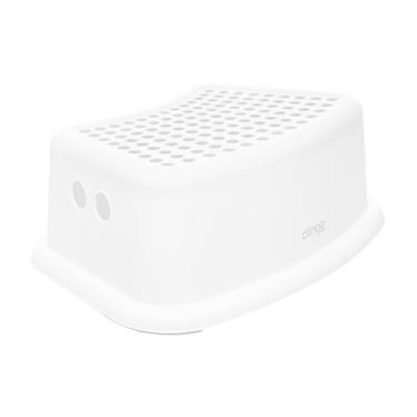 Imagem de Degrau Infantil Antiderrapante Step Dots, Cinza, Polipropileno, 24,5x13x36,5cm, para Pia, Vaso e Banheira, 18+ Meses