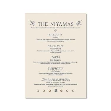 Imagem de Impressão em tela de ioga Membros de Yoga Poses de Yoga Impressão Sol e Lua Saudação Fitness Zen Chakra Afirmações Espiritual Wall Art Decor (SKU8,30.5x40.6 cm = (30x40 cm), sem moldura)