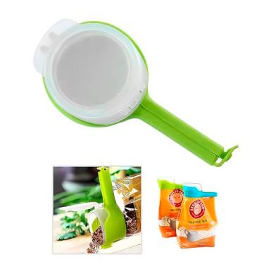 Imagem de Prendedor Clipe para Embalagens com Bico Verde – Fecha e Veda Alimentos, Mantendo Frescor, Prático e Durável