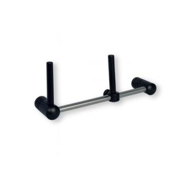 Imagem de Aparador de Folha de Vidro para Envidraçamento de Sacada, Kit Completo, 25cm/250mm, Inox com Acabamento Preto, Inclui Acessórios para Instalação