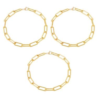 Imagem de Coleira de estrangulamento de corrente dourada para cães de 31,3 cm coleira de ferro para treinamento de animais de estimação PP pequenos e médios