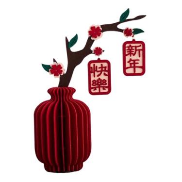 Imagem de Esquirla Decoração de mesa para o Ano Chinês de 2026, arranjo de mesa em formato de favo de mel com vaso, ornamento de para entrada, decoração de feriado, Style E