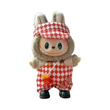 Imagem de Boneca Labubu Com Roupa De Fast Food, Batatas Fritas E Refrigerante, A