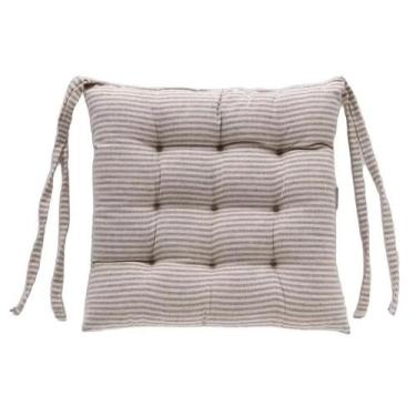 Imagem de Almofada De Cadeira Futton Com Amarração 40x40cm - Listras Camurça - H