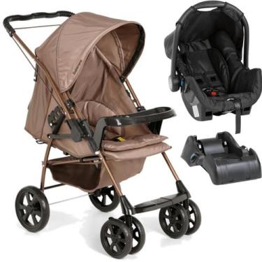 Imagem de Carrinho com Bebe Conforto Preto Base Galzerano Milano II Toffee