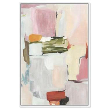 Imagem de Decoração de sala de estar com impressão em tela Inner Horizon por Art Remedy, moldura branca, 50 x 76 cm