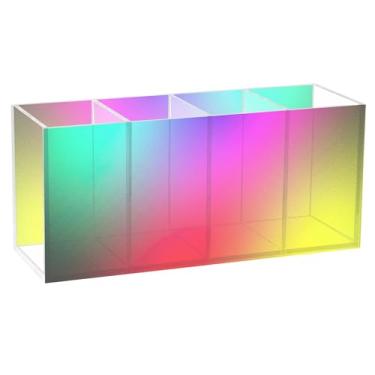 Imagem de TSENQUE Porta-canetas de acrílico personalizado, cores brilhantes, vermelho, azul, para mesa, artesanato, organizador de copos e escritório