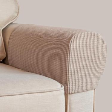 Imagem de Capas para cadeira de apoio de braço, capa elástica para poltrona para sofá, apoio de braço, antiderrapante, elastano, poliéster, capas de braço para sofá, poltrona, protetor de móveis, conjunto com 2