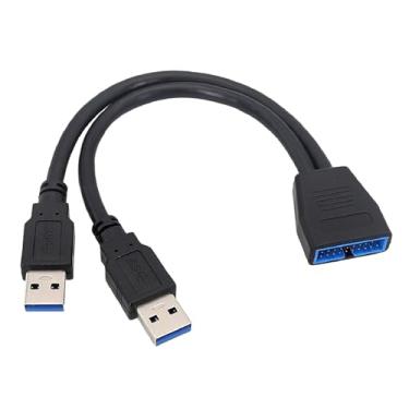 Imagem de Cabo adaptador de conector USB 3.0 de porta dupla para placa-mãe 20 pinos 19 pinos cabo de extensão USB para placa de computador PC