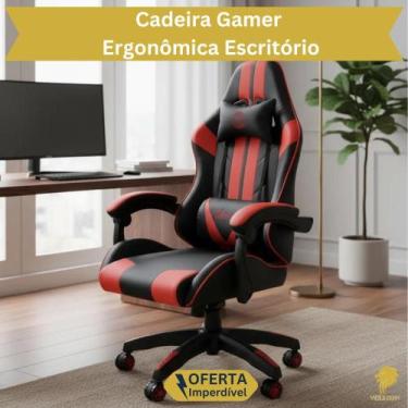 Imagem de Cadeira Gamer Ergonômica Executiva Escritório Reclinável Ajustável Pro