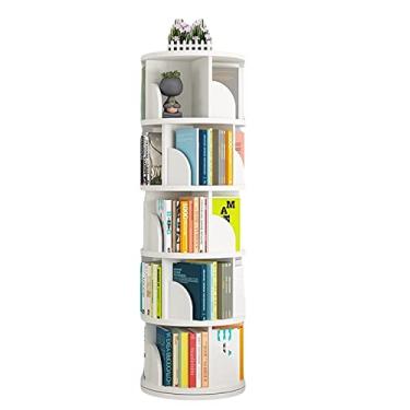 Imagem de WJWWNN Estante giratória de armários de livros, estante criativa giratória de 360° prateleiras de desmontagem simples, estante de canto para escritório em casa sala de estar estudo