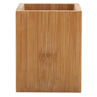 Imagem de GLOGLOW Cartões de Felicitações/fontes de Festa Organizador de Mesa de Material, 3,15 X 3,15 X,94 Polegadas, para Porta-canetas de Bambu da Escola de Escritório Em Casa, Nan Natural
