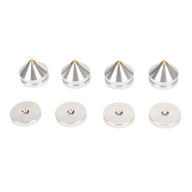 Imagem de Pissente 4PCS Pés de Isolamento para Alto-falante de Liga de Alumínio, Almofadas de Amortecimento de Choque para Amplificador, Tapetes de Isolamento Com Espícula para Subwoofer, Mesa de (SILVER)