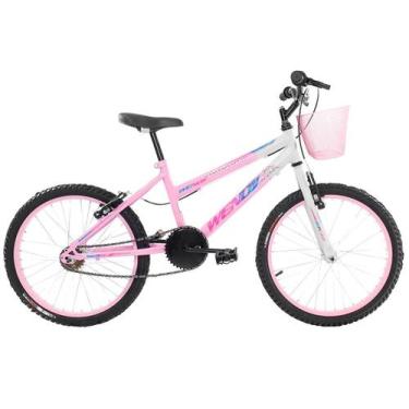 Imagem de Bicicleta Feminina Infantil Passeio Aro 20 Wendy Com Cesta, Rosa, Bran